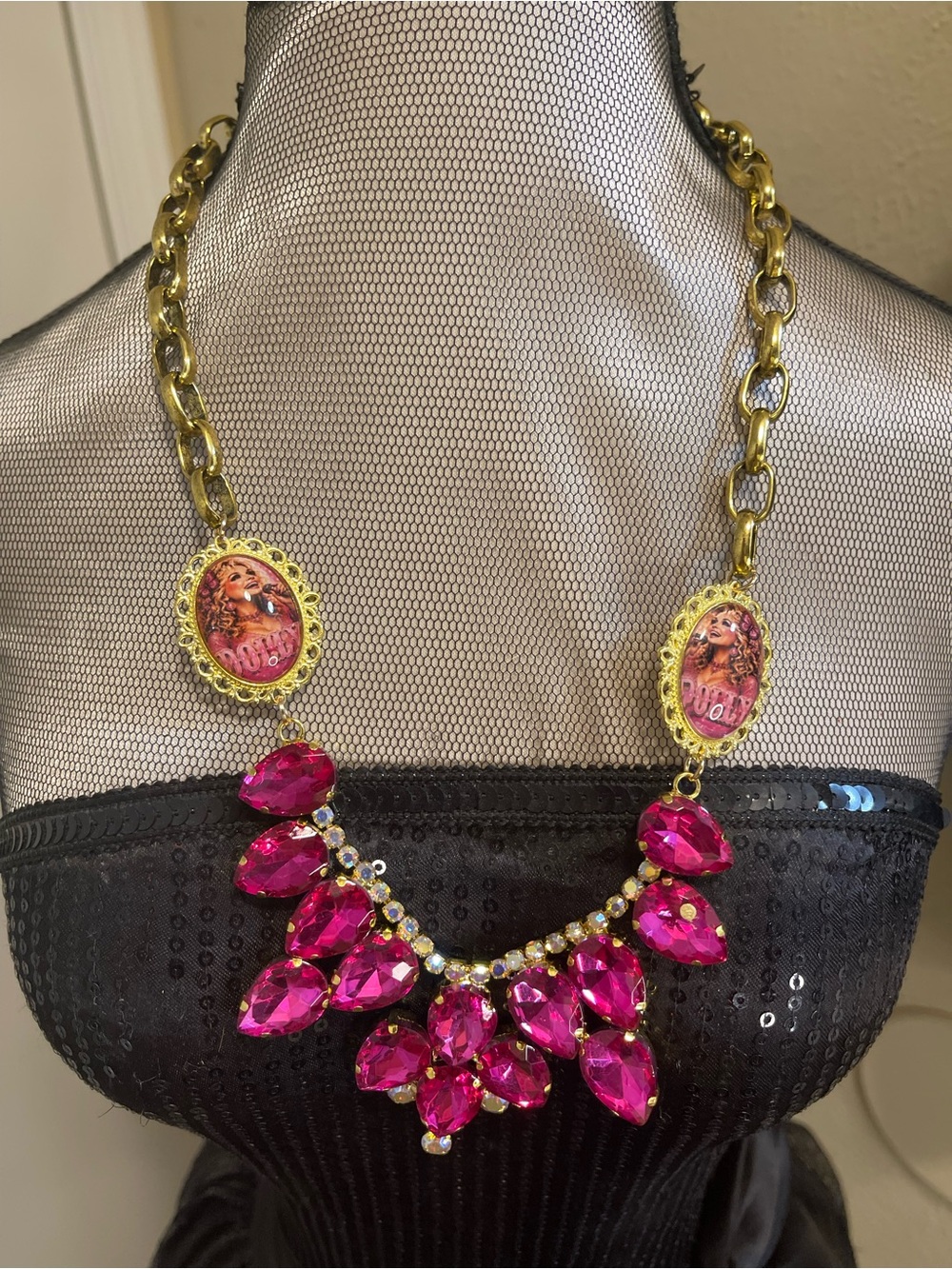 Dolly Bold Fuchsia Crystal Statement Necklace - Women Jewelry Gypsy South